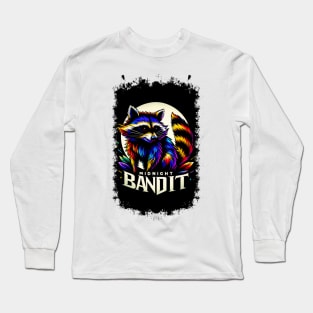 Rainbow Raccoon under Moonlight Long Sleeve T-Shirt